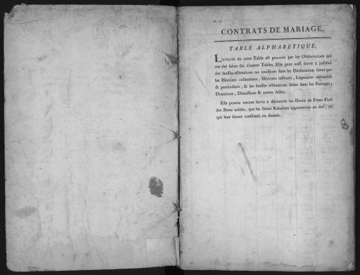 Table des contrats de mariage, 1760-11 février 1771.